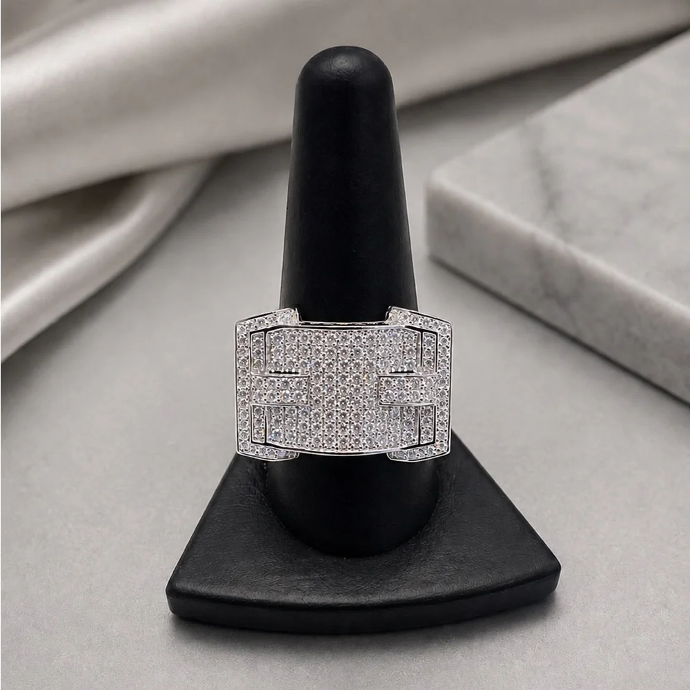 925 Sterling Silver 2.00CT MOISSANITE Men’s Ring Size 11 Or 12